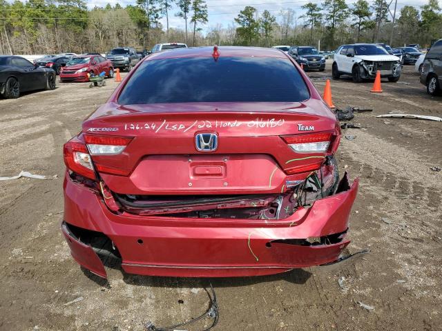 1HGCV3F96NA016180 - 2022 HONDA ACCORD TOURING HYBRID RED photo 6