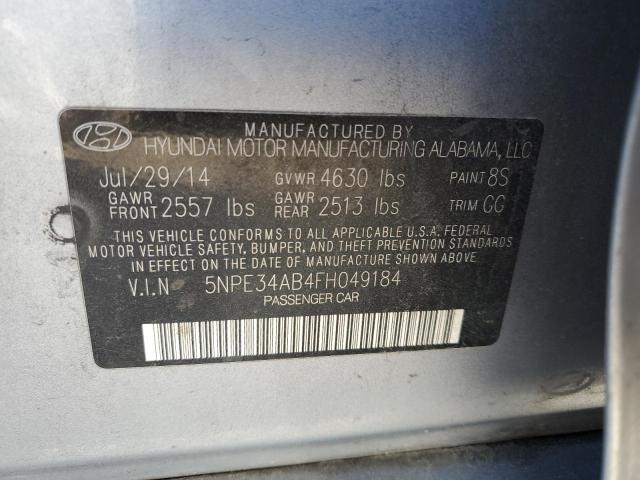 5NPE34AB4FH049184 - 2015 HYUNDAI SONATA SPORT SILVER photo 12