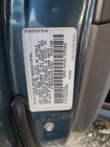 4T1BG22K21U872393 - 2001 TOYOTA CAMRY CE BLUE photo 12