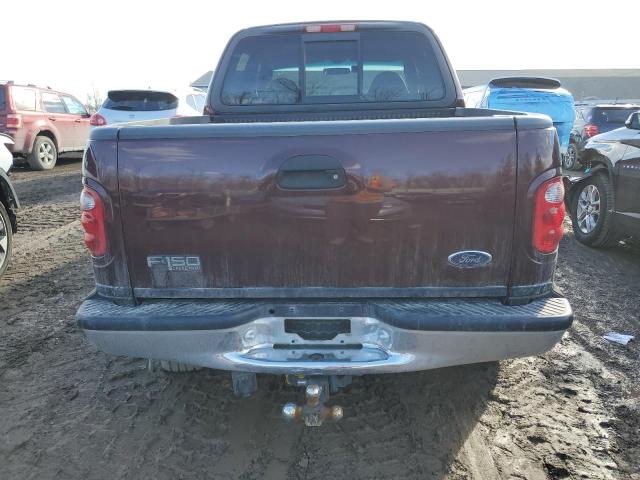 1FTRW08L41KD55358 - 2001 FORD F150 SUPERCREW RED photo 6