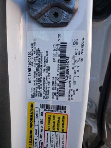 3FA6P0HD9ER242781 - 2014 FORD FUSION SE WHITE photo 13