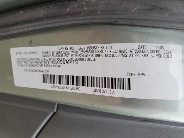 4S4WX83C064423099 - 2006 SUBARU B9 TRIBECA 3.0 H6 GREEN photo 13