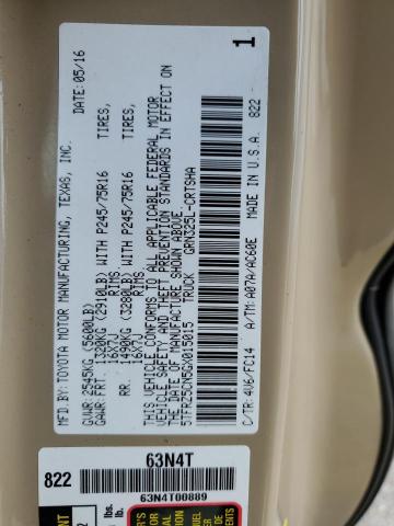 5TFRZ5CN5GX015015 - 2016 TOYOTA TACOMA ACCESS CAB თაფლისფერი ფოტო 13