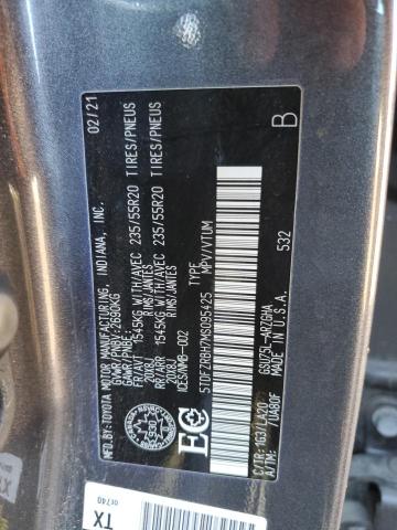 5TDFZRBH7MS095425 - 2021 TOYOTA HIGHLANDER PLATINUM GRAY photo 14