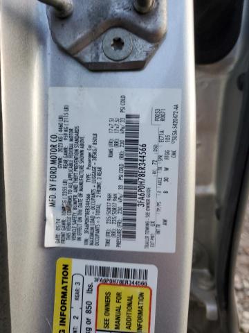 3FA6P0H78ER344566 - 2014 FORD FUSION SE SILVER photo 12