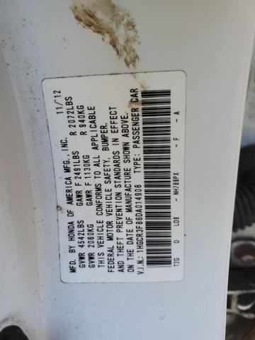 1HGCR3F86DA014908 - 2013 HONDA ACCORD EXL WHITE photo 12