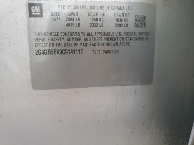 2G4GR5EK9C9141117 - 2012 BUICK REGAL 银色 照片 12