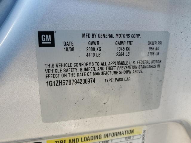 1G1ZH57B794200974 - 2009 CHEVROLET MALIBU 1LT 银色 照片 12