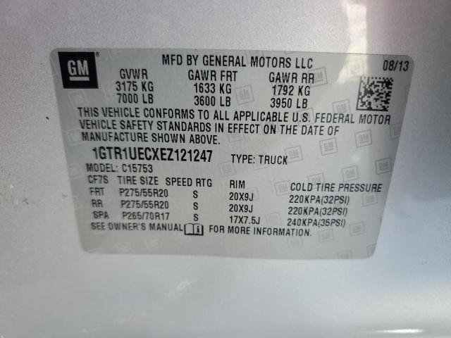 1GTR1UECXEZ121247 - 2014 GMC SIERRA C1500 SLE SILVER photo 12