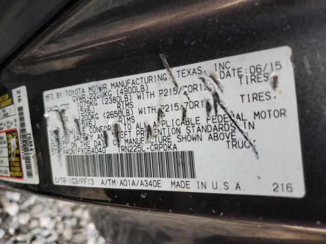 5TFTX4CN1FX064040 - 2015 TOYOTA TACOMA ACCESS CAB Сұр фото 12