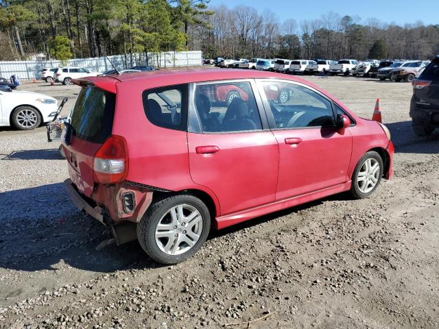 JHMGD38648S015788 - 2008 HONDA FIT SPORT RED photo 3