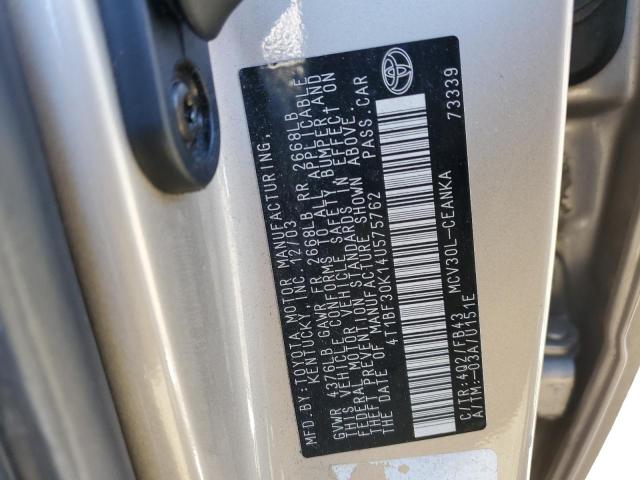 4T1BF30K14U575762 - 2004 TOYOTA CAMRY LE SILVER photo 12