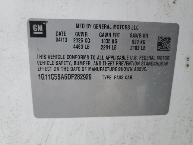 1G11C5SA6DF282929 - 2013 CHEVROLET MALIBU 1LT WHITE photo 12