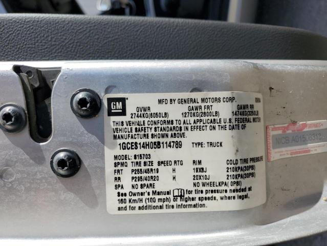 1GCES14H05B114789 - 2005 CHEVROLET SSR 银色 照片 12