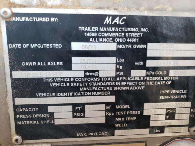 5MATA4221RX074122 - 2024 MACK TRAILER SILVER photo 10