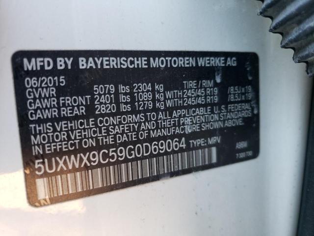 5UXWX9C59G0D69064 - 2016 BMW X3 XDRIVE28I WHITE photo 12