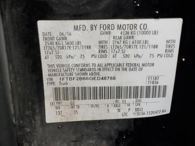 1FTBF2B66GED48788 - 2016 FORD F250 SUPER DUTY BLACK photo 13