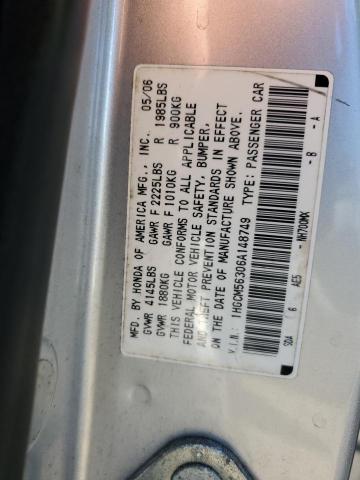 1HGCM56306A148749 - 2006 HONDA ACCORD SE SILVER photo 12