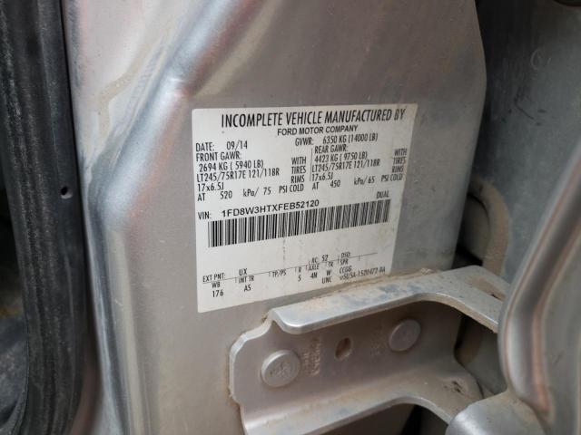 1FD8W3HTXFEB52120 - 2015 FORD F350 SUPER DUTY SILVER photo 12