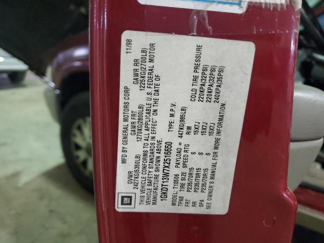 1GKDT13W7X2516650 - 1999 GMC JIMMY SLT BURGUNDY photo 12