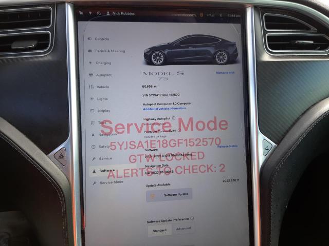 5YJSA1E18GF152570 - 2016 TESLA MODEL S Մոխրագույն լուսանկար 9