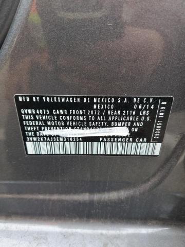 3VW2K7AJ3EM316254 - 2014 VOLKSWAGEN JETTA BASE Grafit foto 12