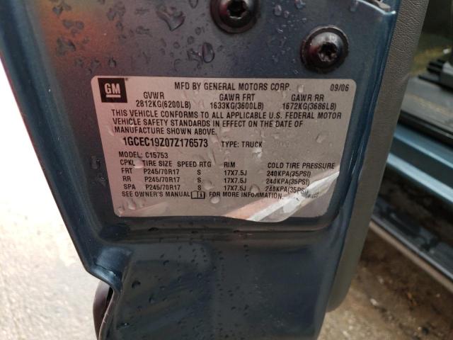 1GCEC19Z07Z176573 - 2007 CHEVROLET SILVERADO C1500 CLASSIC BLUE photo 12