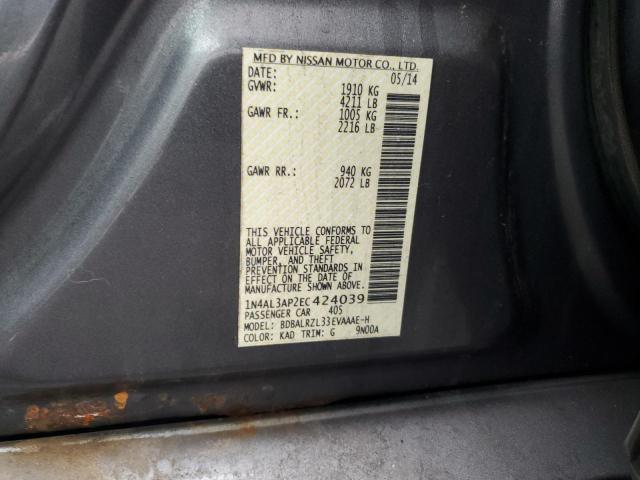 1N4AL3AP2EC424039 - 2014 NISSAN ALTIMA 2.5 GRAY photo 12