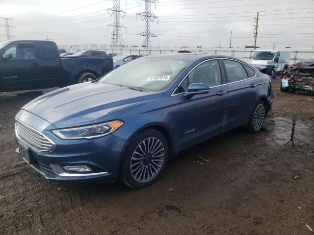 3FA6P0RU5JR162306 - 2018 FORD FUSION TITANIUM/PLATINUM HEV BLUE photo 1