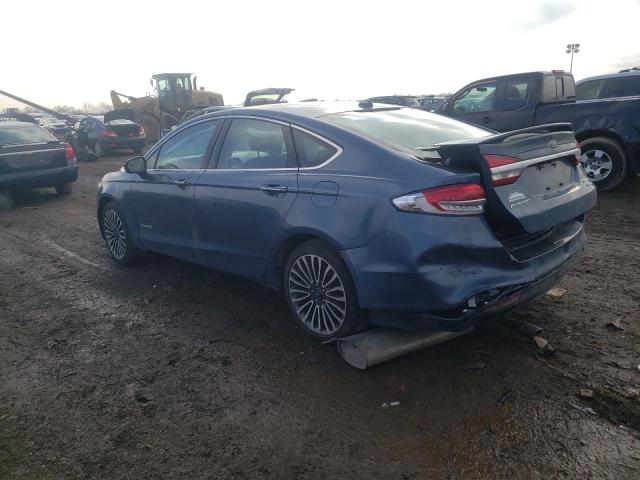 3FA6P0RU5JR162306 - 2018 FORD FUSION TITANIUM/PLATINUM HEV BLUE photo 2