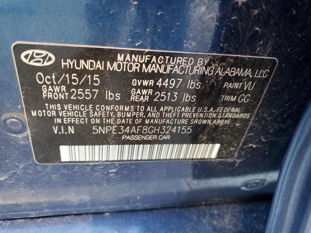 5NPE34AF8GH324155 - 2016 HYUNDAI SONATA SPORT BLUE photo 12