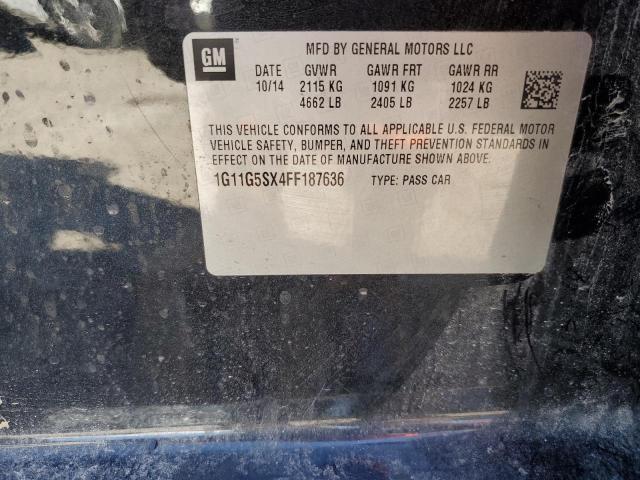 1G11G5SX4FF187636 - 2015 CHEVROLET MALIBU LTZ შავი ფოტო 13