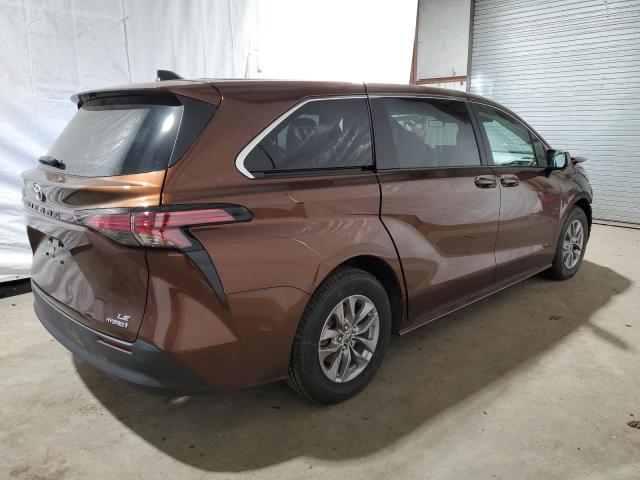 5TDKRKEC9NS123006 - 2022 TOYOTA SIENNA LE BROWN photo 3