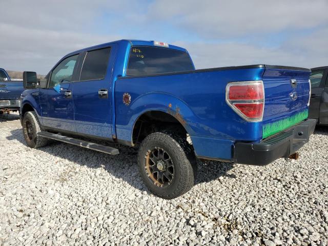 1FTFW1ET4DFB04110 - 2013 FORD F150 SUPERCREW BLUE photo 2