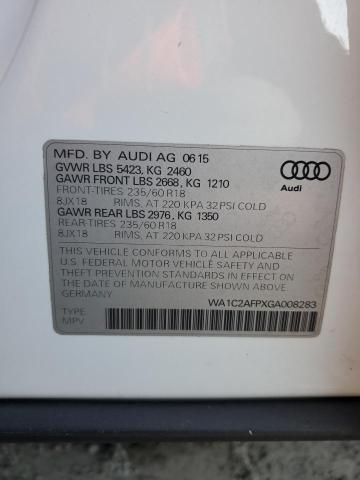 WA1C2AFPXGA008283 - 2016 AUDI Q5 PREMIUM WHITE photo 13