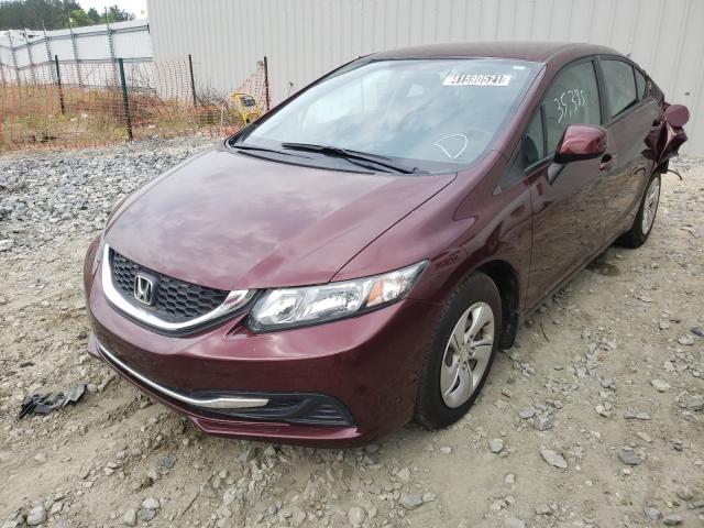 19XFB2F57DE071759 - 2013 HONDA CIVIC LX MAROON photo 2