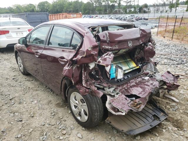 19XFB2F57DE071759 - 2013 HONDA CIVIC LX MAROON photo 3