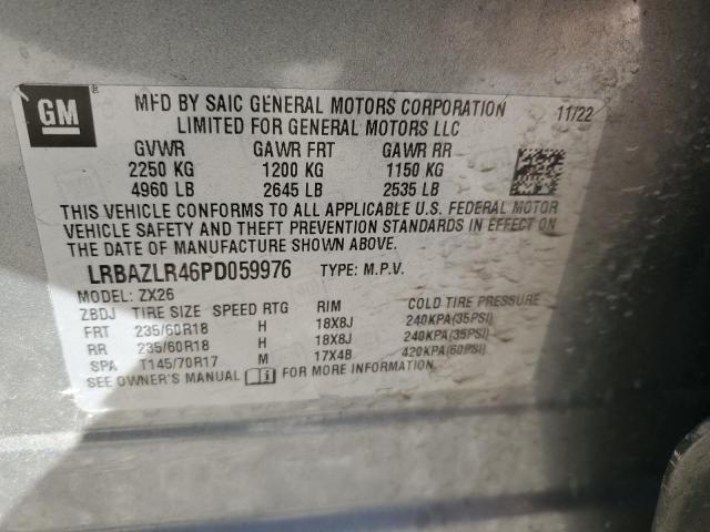 LRBAZLR46PD059976 - 2023 BUICK ENVISION PREFERRED ვერცხლისფერი ფოტო 13