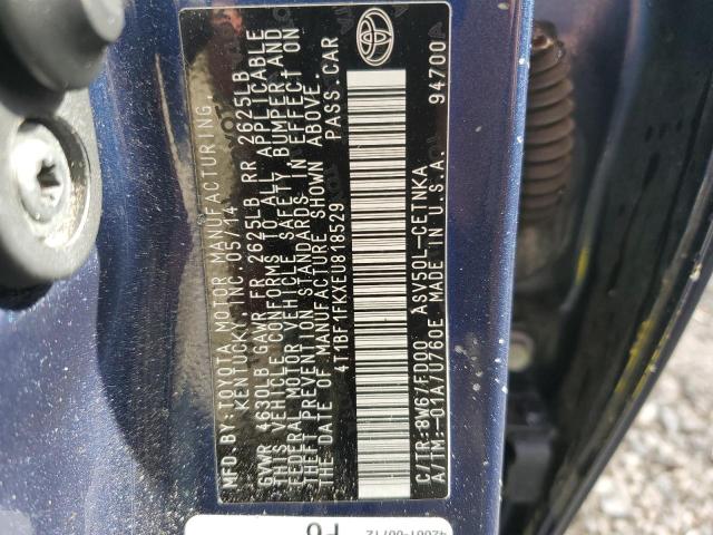 4T1BF1FKXEU818529 - 2014 TOYOTA CAMRY L BLUE photo 12