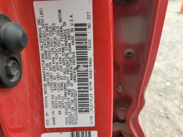 5TELU42N28Z583507 - 2008 TOYOTA TACOMA DOUBLE CAB 红色 照片 12