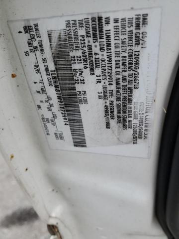 1LNHM81W91Y729914 - 2001 LINCOLN TOWN CAR EXECUTIVE Weiß Foto 12