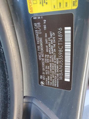 WBANU53598CT14896 - 2008 BMW 528 I GRAY photo 13