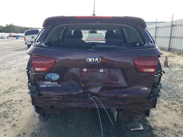 5XYPGDA57KG569775 - 2019 KIA SORENTO LX BURGUNDY photo 6