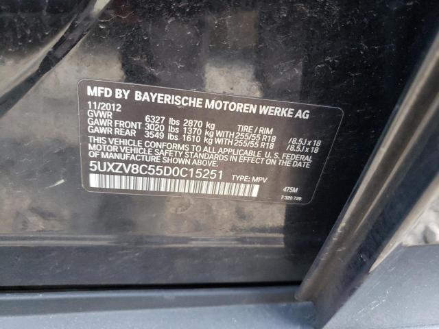 5UXZV8C55D0C15251 - 2013 BMW X5 XDRIVE50I BLACK photo 13