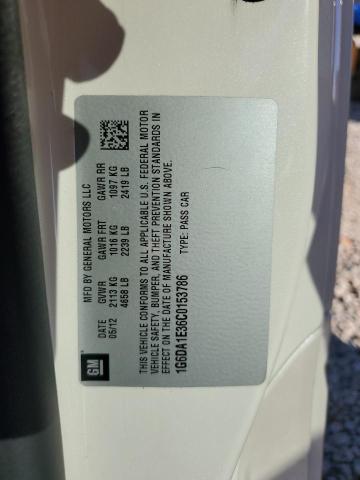 1G6DA1E36C0153786 - 2012 CADILLAC CTS WHITE photo 12