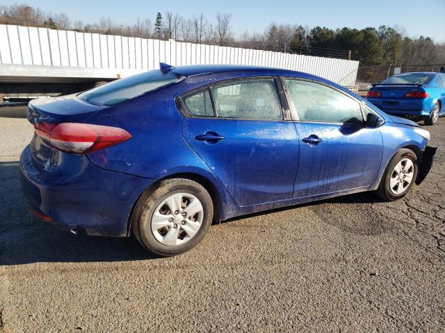 3KPFL4A70HE072971 - 2017 KIA FORTE LX BLUE photo 3