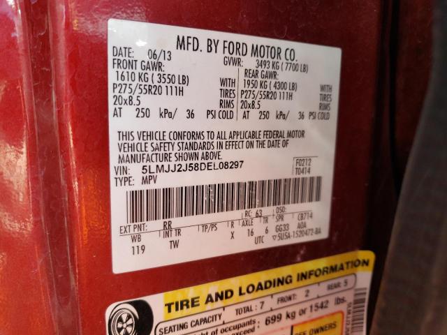 5LMJJ2J58DEL08297 - 2013 LINCOLN NAVIGATOR 红色 照片 13