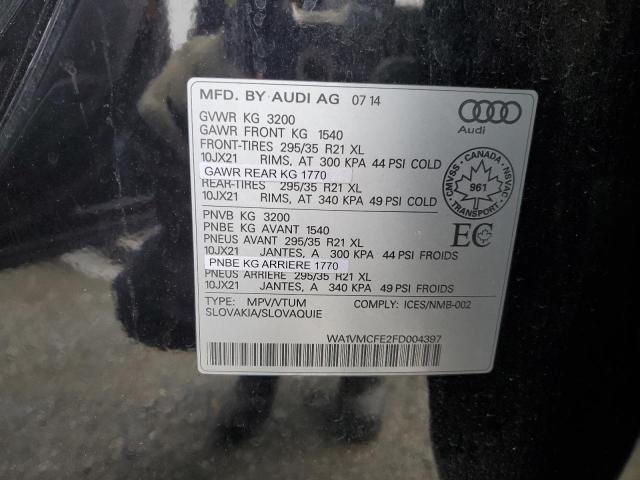 WA1VMCFE2FD004397 - 2015 AUDI Q7 TDI PRESTIGE BLACK photo 13