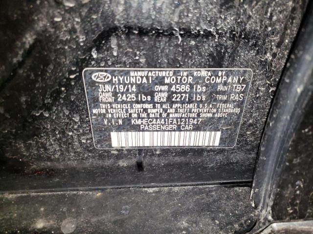 KMHEC4A41FA121947 - 2015 HYUNDAI SONATA HYBRID BLACK photo 12