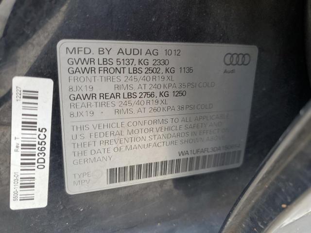 WA1UFAFL3DA150654 - 2013 AUDI A4 ALLROAD PREMIUM PLUS BLACK photo 12